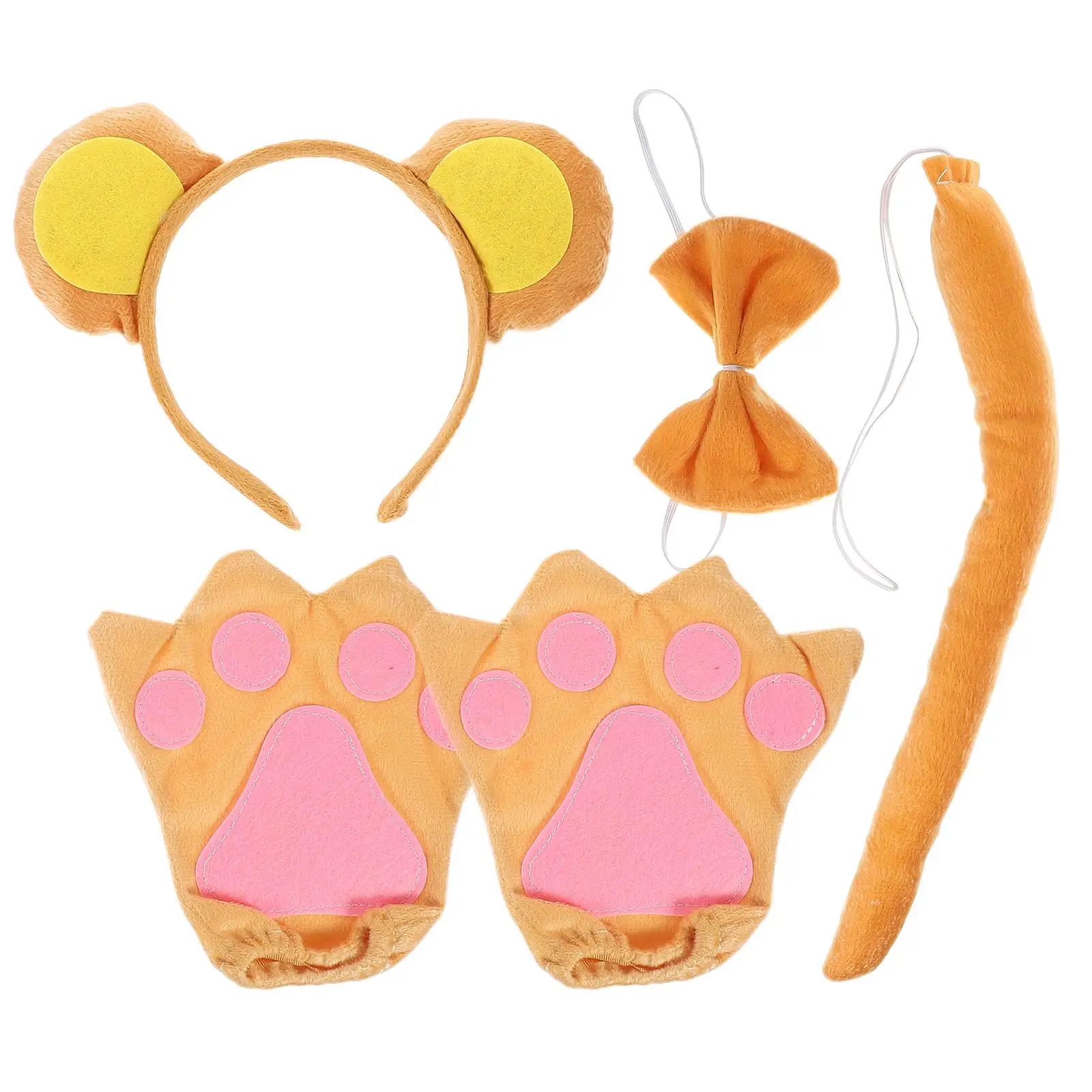 

Headdress Costume Ears Tail Bowtie Gloves PP Cotton Soft Comfortable Monkey Monkey Ear Headband Costume Kids Design