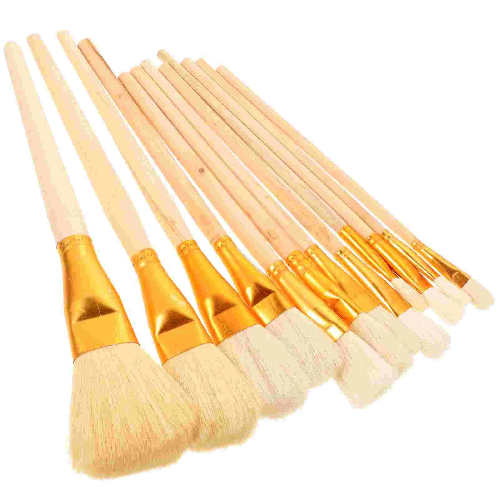 12 Pcs Painted Brush Set Multi-function Ergonomic Reusable Portable Painting Wool Alloy