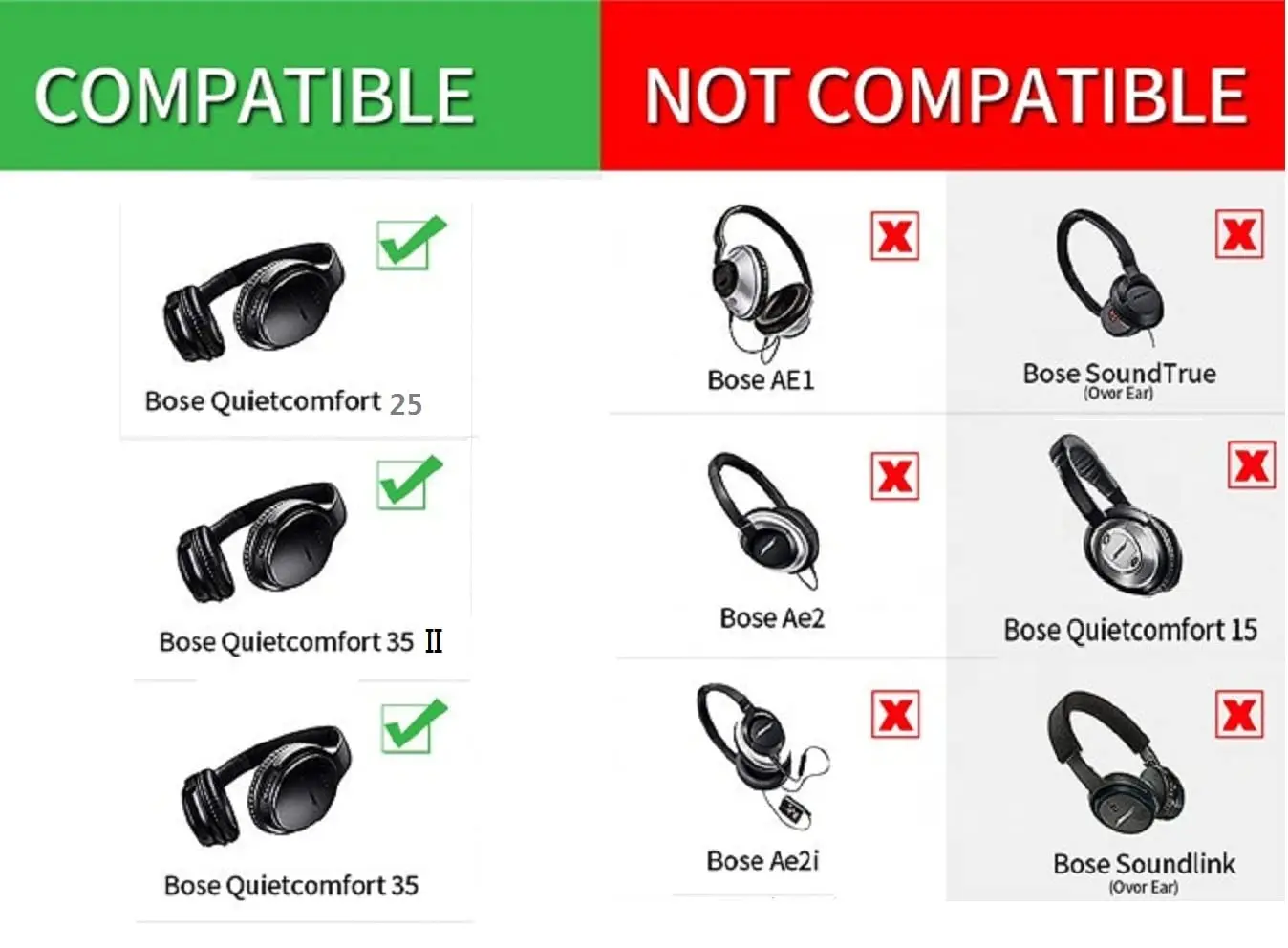 QC35 Replacement Headband, Protein Leather Headband Pad Compatible with Bose QuietComfort 35 QC35 II QC25 Headphones