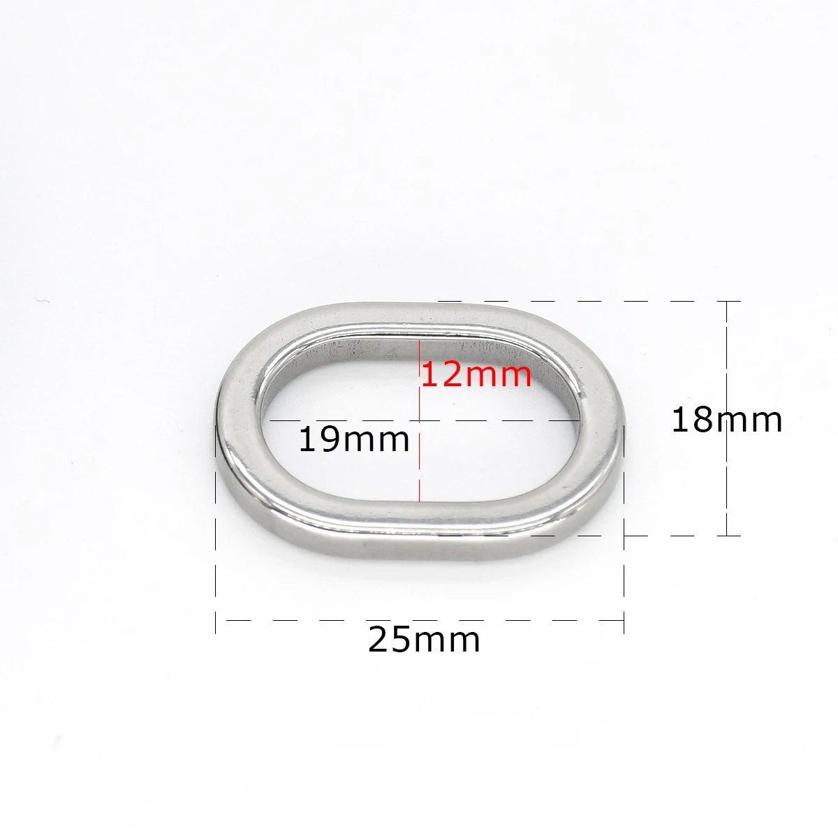 1pc Edelstahl d Rings chnalle ovaler Ring Einsteller Verschluss Schnalle Leder Bastel tasche Teile Geldbörse Rucksack Haustier Kragen Zubehör – Detail 11