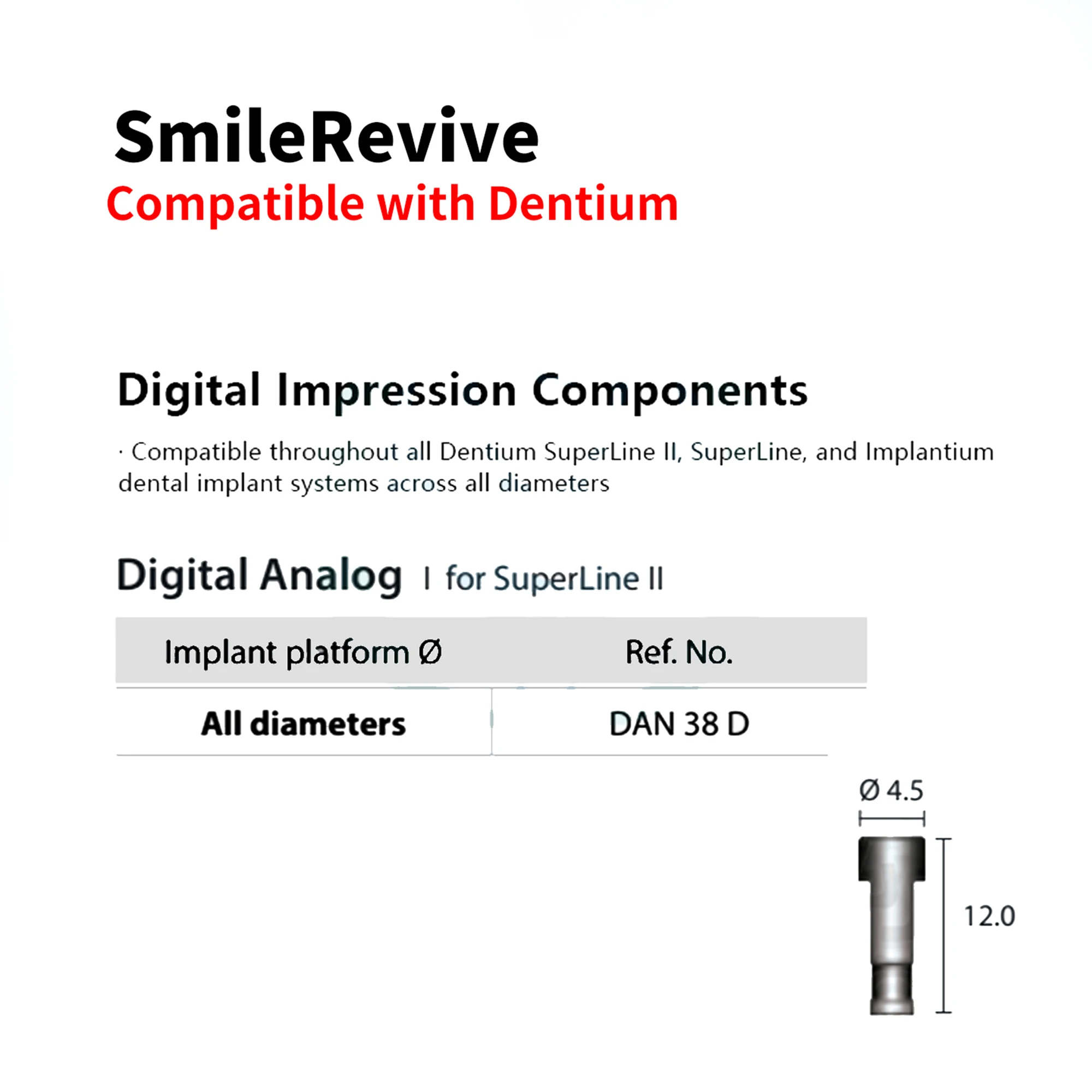 SmileRevive Dental Implant Analog Plaster Titanium Implant Replica Dentistry Accessories Material