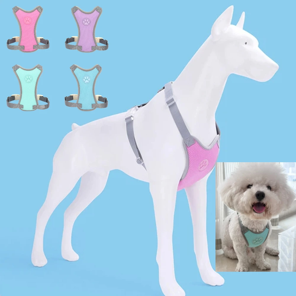 

Adjustable Breathable Mesh Dog Harness Leash with Straps Pet Harness with Car Automotive Seat Safety Belt Dog Accessory Braces