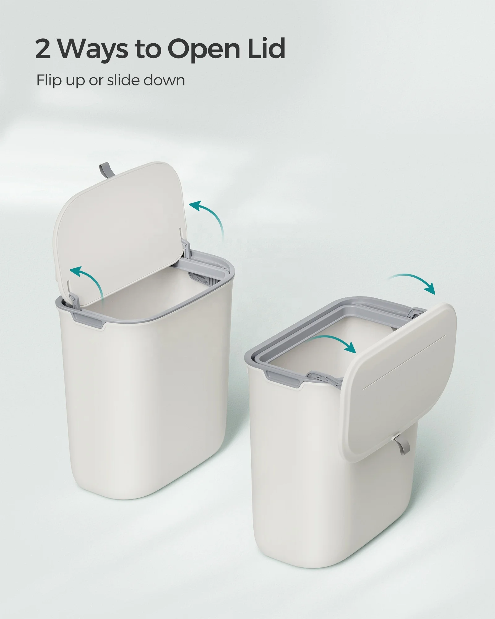 Ultra-thin wall-mounted kitchen plastic hanging trash can with lid kitchen cabinet door kitchen waste compost box
