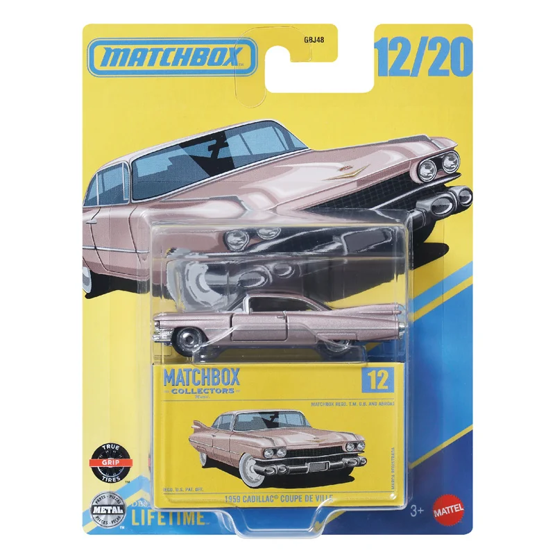 Coche De coleccionistas Matchbox Original, 1/64 GBJ48 1959, Cadillac Coupe De Ville, modelo De vehículo simulado, juguetes para niños, regalo De colección