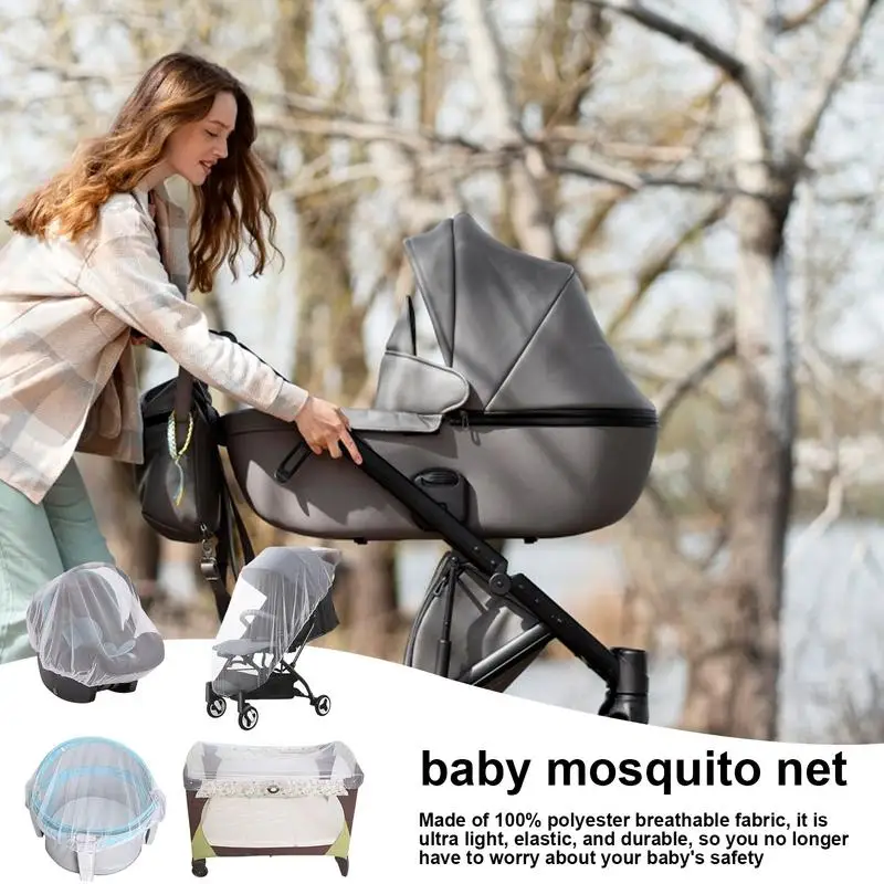 Gnat Net For Stroller Breathable Stroller Net Cover Baby Stroller Net Multipurpose Stroller Gnat Netting Baby Stroller Netting