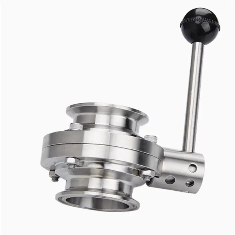 AC23-For Brewing& Dairy Compatible 304 Stainless Steel Quick Clamp Butterfly Valve-Food Grade Sanitary Hygienic Manual Fast