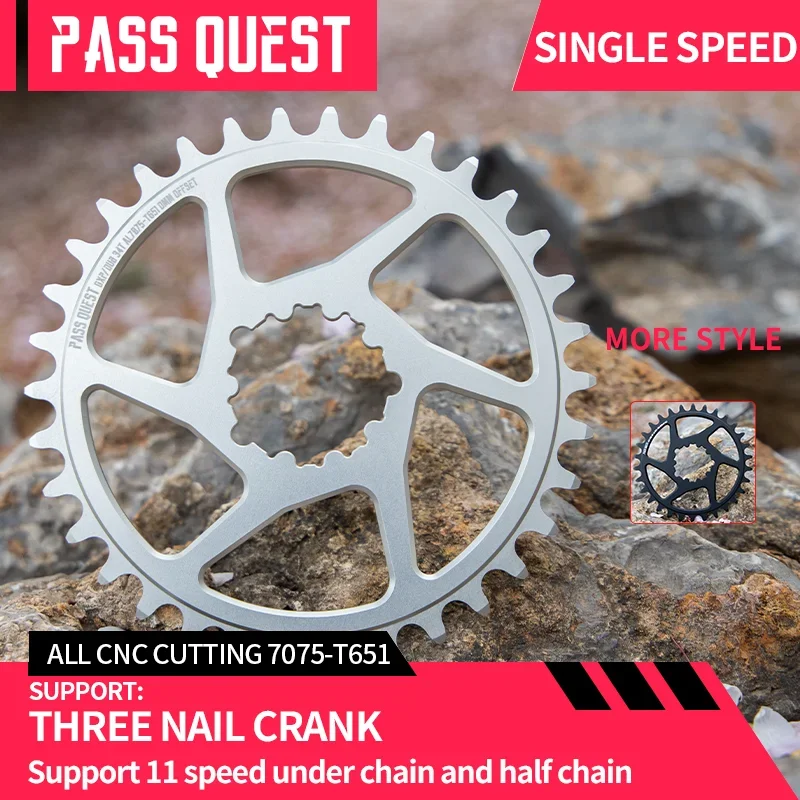 PASS QUEST-104BCD crank /three Nail crank  support 11 speeds chainwheel for Urban and Street Action Bike chain bicycle parts