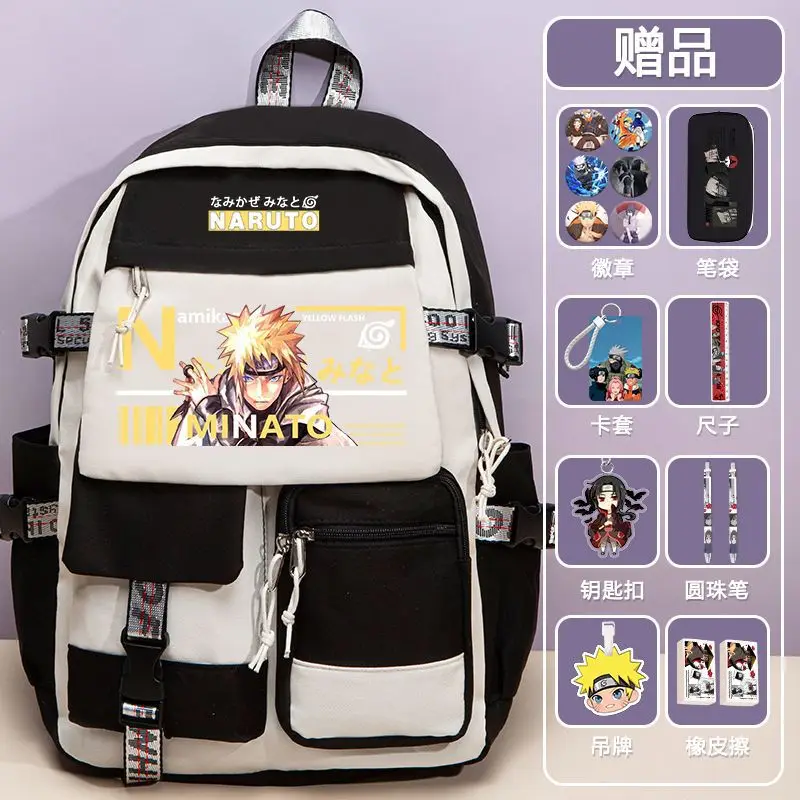 Naruto New Cartoon Student Schoolbag Large Capacity Casual and Lightweight Shoulder Pad Stain-Resistant Waterproof Backpack