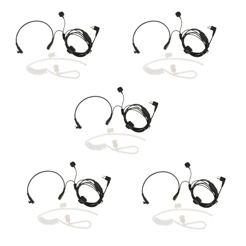 

Lot 5PCS 2 Pin Throat Controlled Earphone Air Tube Headset Finger PTT Mic for Motorola CP200 CT450 GP68 HYT TC-500 Puxing Radio