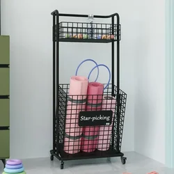 Large Capacity Multifunctional Storage Rack for Yoga Mat, Iron Frame, Belt Wheels Nordic Simple, Household, Multifunctional, Loc