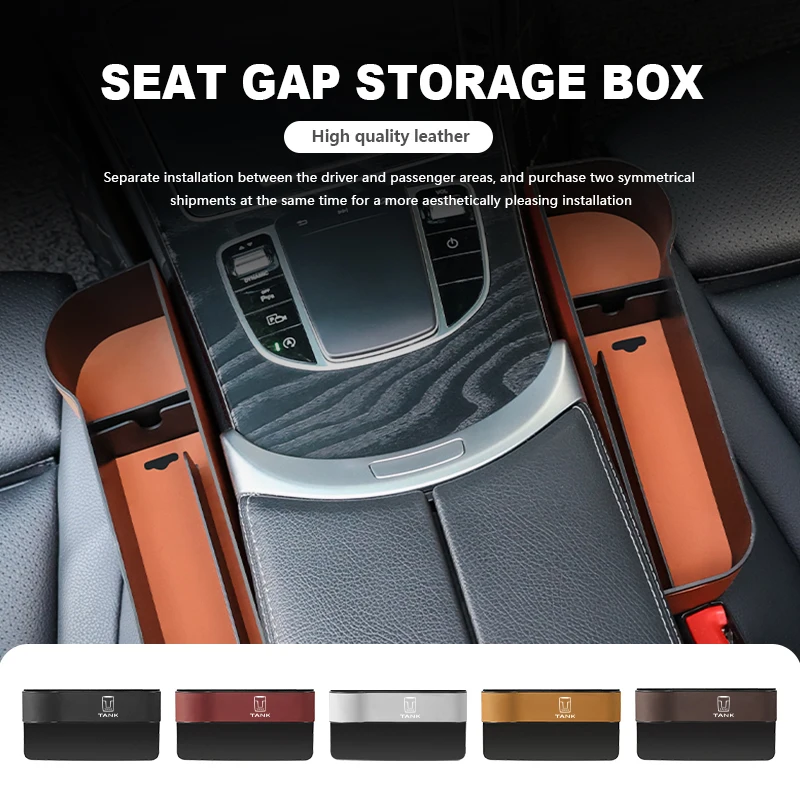 Leather Car Seat Gap Storage Box Console Side Slit Organizer For TANK Great Wall GWM WEY TANK 300 500 Tank300 Tank500