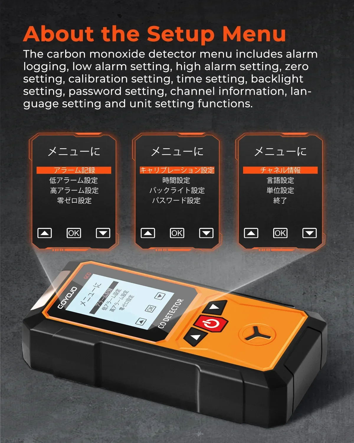 Carbon Monoxide Detector 0-2000 Ppm (μmol/mol) Portable CO Monitor with Audible and Visual Alarms and LCD Display for Home