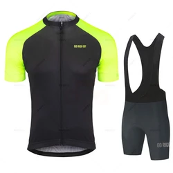 New Go Rigo Go Summer Men Short Sleeve Cycling Jersey Set Breathable MTB Bike Cycling Clothing Maillot Ropa Ciclismo Uniform Kit
