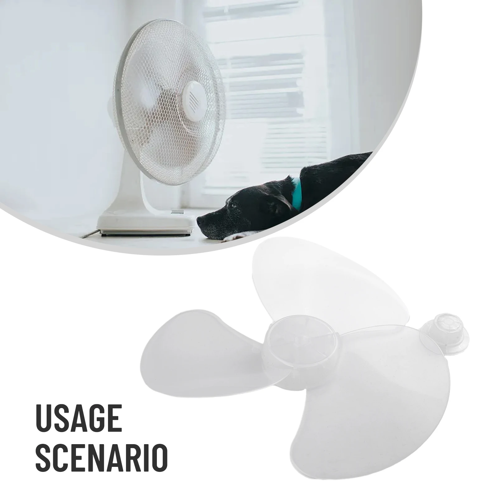 Transparent White 12 Inch Fan Blade 3 Leaf Design for Stand Fan or Desk Fan Low Noise and High Temperature Resistant