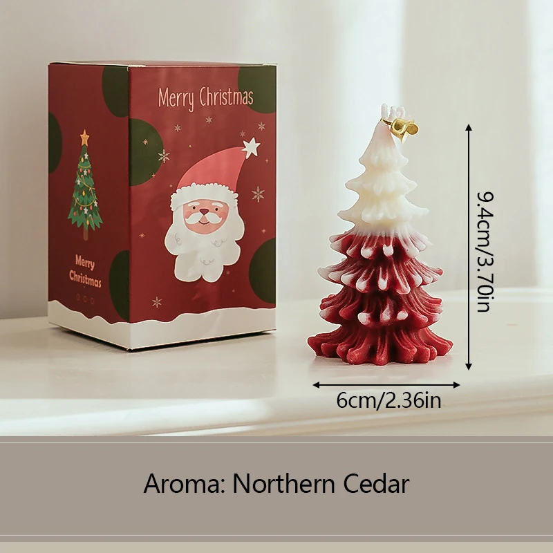 3D Xmas Tree Shaped Candle Christmas Aromatherapy Scented Candles Decoration for Home Navidad New Year Decor Friends Gifts