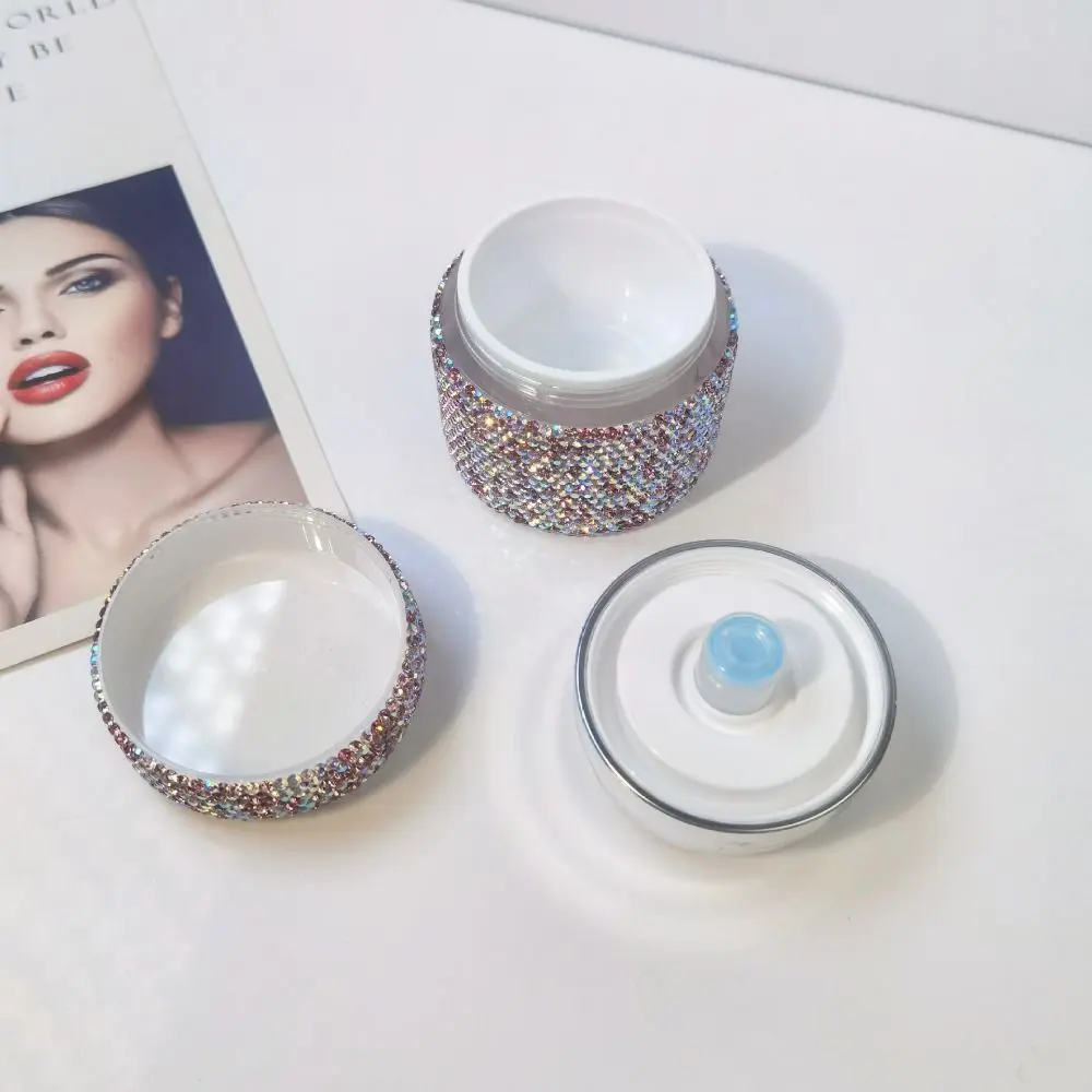 Rhinestone Airless Cream Bottle Dispenser Refillable Portable Lotion Pump Jar Vials Emulsion Box Leak Proof Cosmetic Container