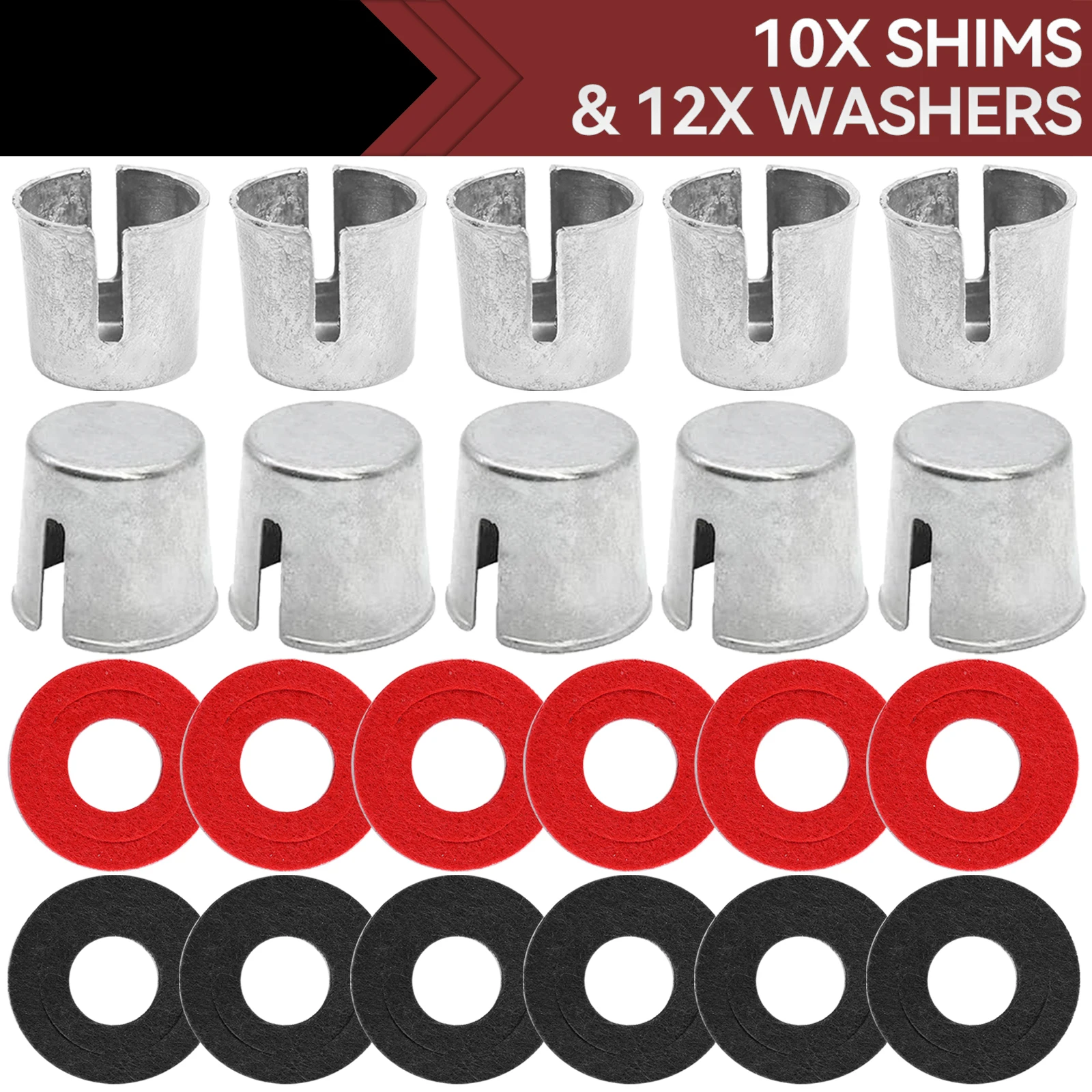 Universal for Vehicles SUV Truck RV Boat 10x Battery Post Terminal Shims Lead Terminal Shim Caps w/ 12x Washers Top Post Battery