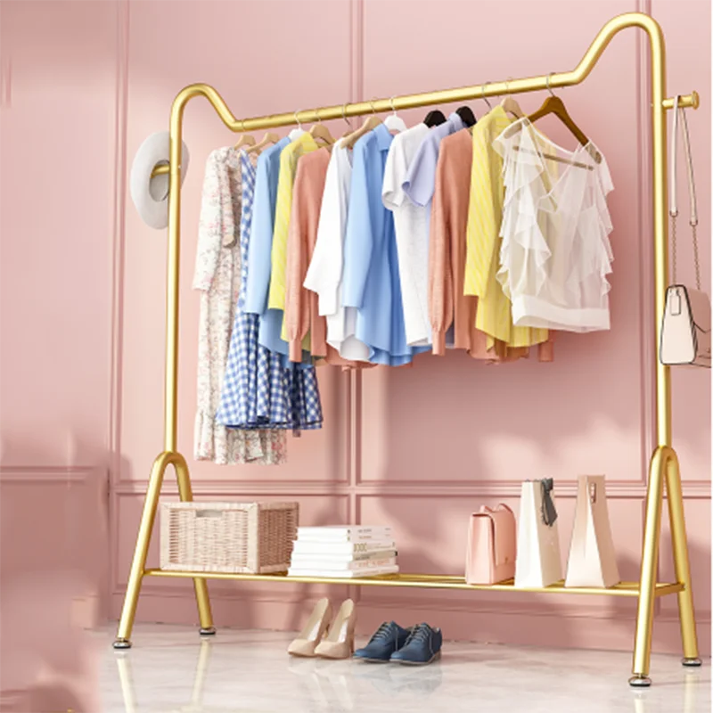 Black Drying Rack Clothes Portable Metal Balcony Minimalist Gold Clothes Rack Floor Arara De Roupa Furniture Living Room
