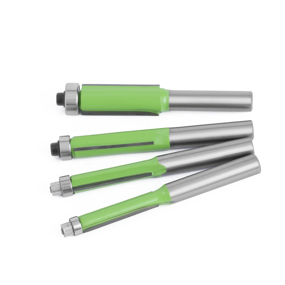 Imagem -05 - Lavie-flush Trim Router Bit com Rolamento Carboneto de Tungstênio Milling Cutter Padrão Madeira Template Verde Brilhante Milímetros Shank