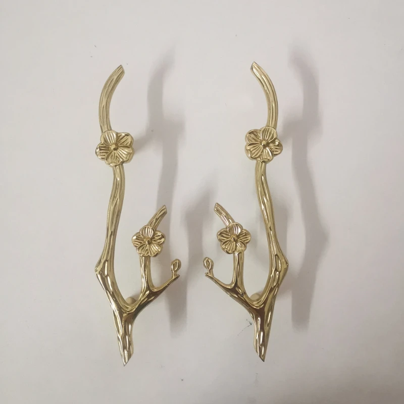 Brass Chinese Furniture Creative Home Decoration Handle High End Luxury Plum Blossom Branch Cabinet Handle Accessories Hardware