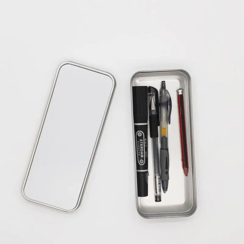 10 Pcs/Lot Sublimation Blanks Metal Pencil case Tin Pencil Box With Aluminum sheet For School Office Stationary
