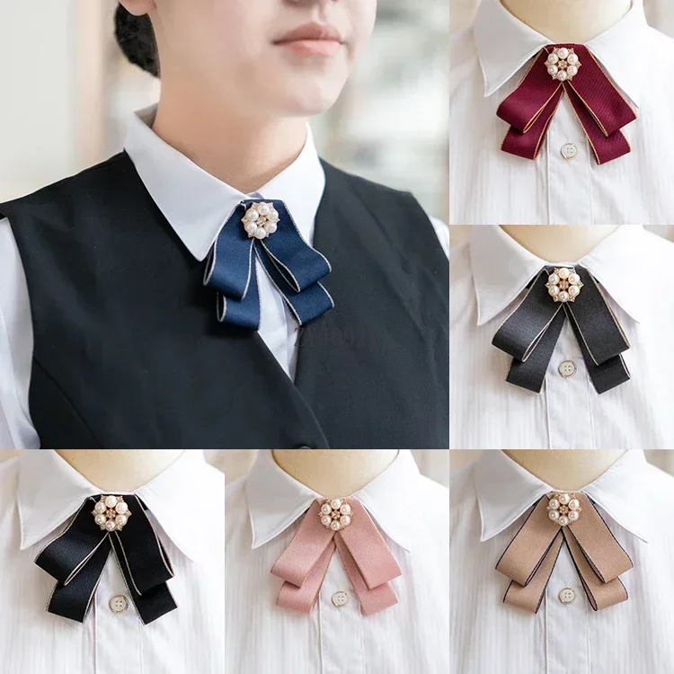 * Галстук-бабочка ручной работы, чистый цвет, галстук-бабочка в студенческом стиле, женская рубашка, униформа, платье с воротником, аксессуары с цветами, регулируемый эластичный бан