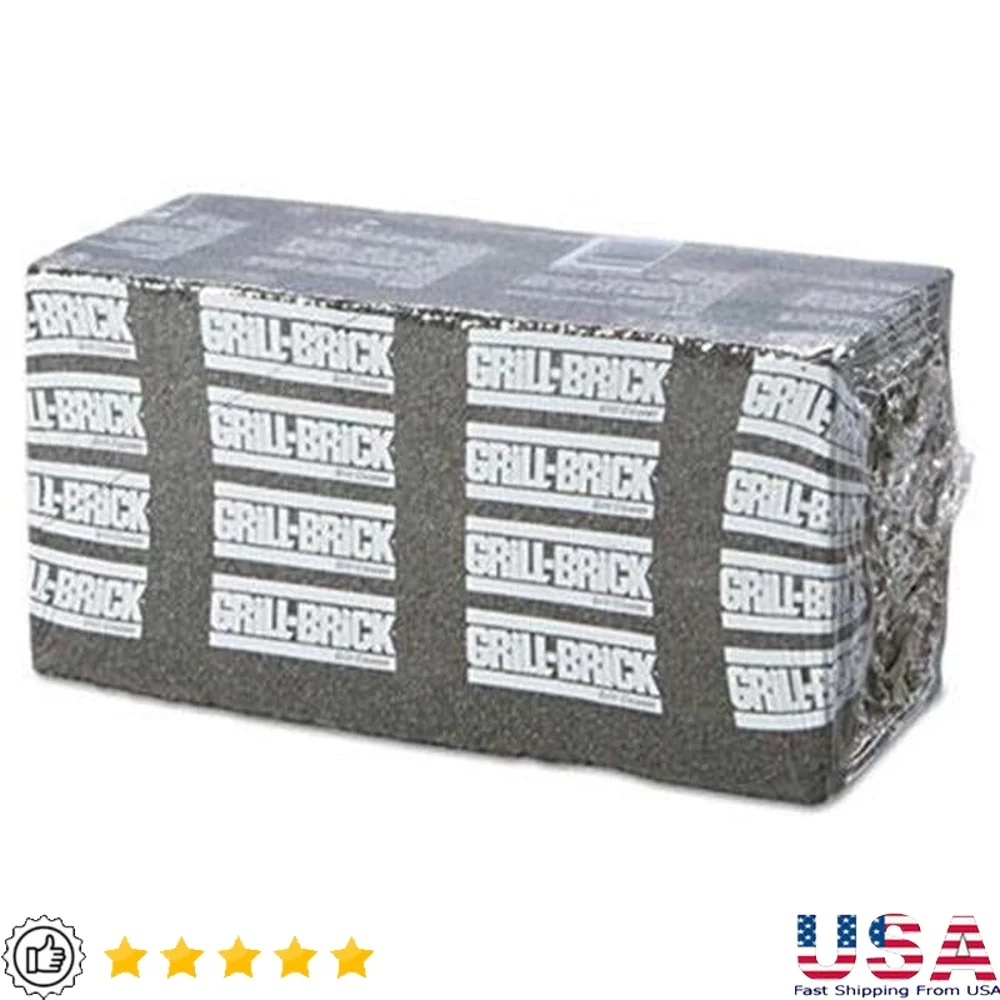 

Сверхмощный скруббер для кирпича для гриля 8x4x3-1/2, сковороды с плоским верхом, многоразовые чистящие подушечки, 12 упаковок, разступающий дизайн