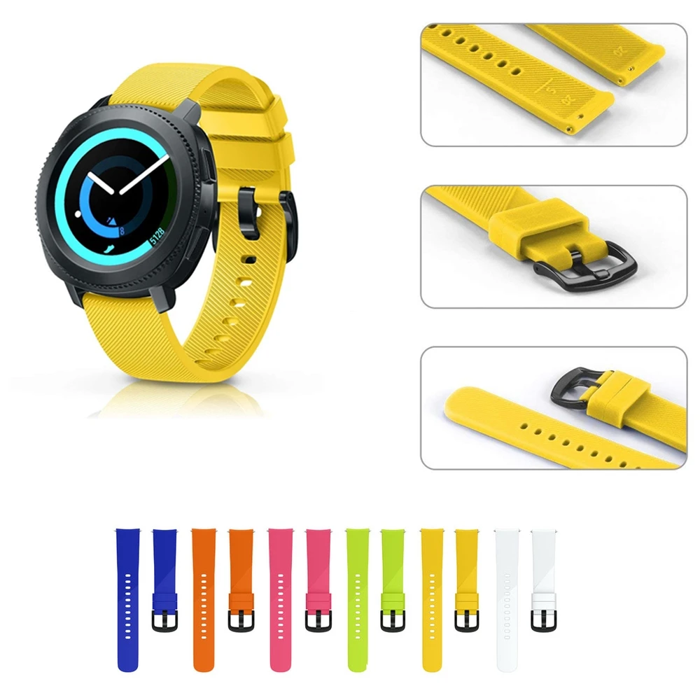 

20mm Silicone Strap Band for Samsung Gear Sport S4 Galaxy Active 2 watch 4 5 6 7 FE Watch5 Pro Watch6 watch4 classic 42 43 46mm