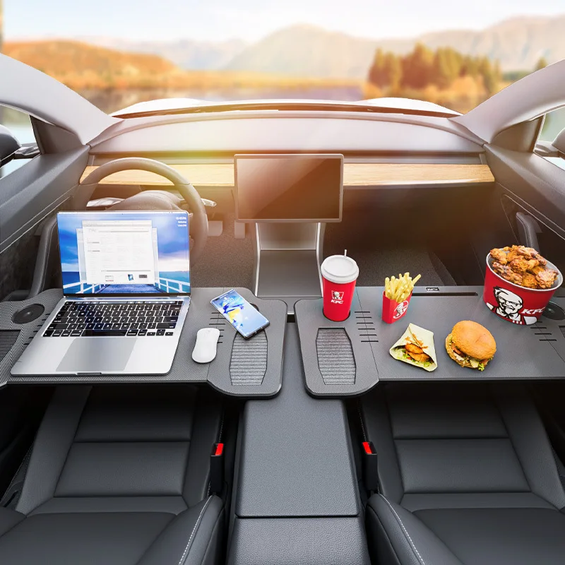 Suitable forCar small table board Tesla Model 3/Y front folding dining table computer desk for eating in the car