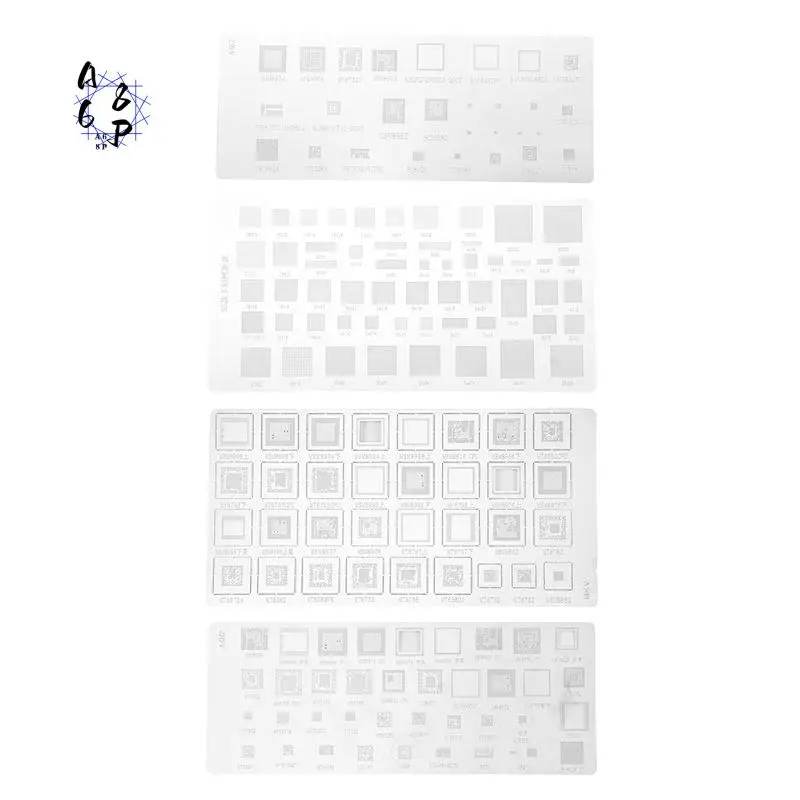 A68P-4PCS Universal BGA Stencil For MTK MSM Huawei Ipad CPU RAM PM Power IC Reball Pin Direct Heat Template