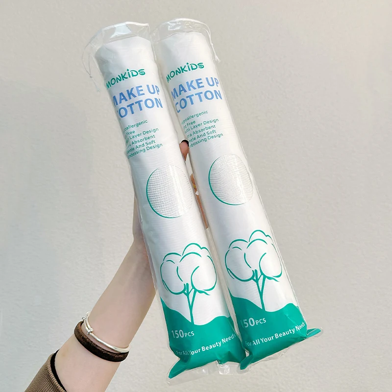 150 قطعة/300 قطعة مكياج دائري احترافي، يمكن استخدامها للتنظيف اليومي وإزالة المكياج والملابس الرطبة.