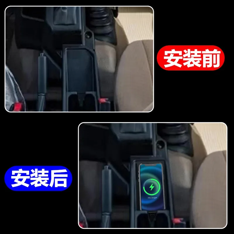 For Toyota Land Cruiser LC70/LC76/LC79 Car Wireless Charger 15W Quick Charging Center Console Mobile Phone Charger Accessories
