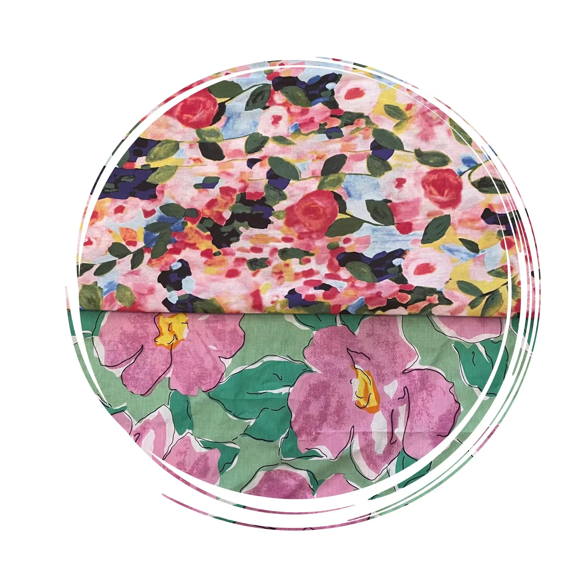 145x50cm neue pastorale Ölgemälde Blume Digitaldruck Stoff, Kinder kleid Cheong sam Tasche Home Wear Stoff – Detail 3