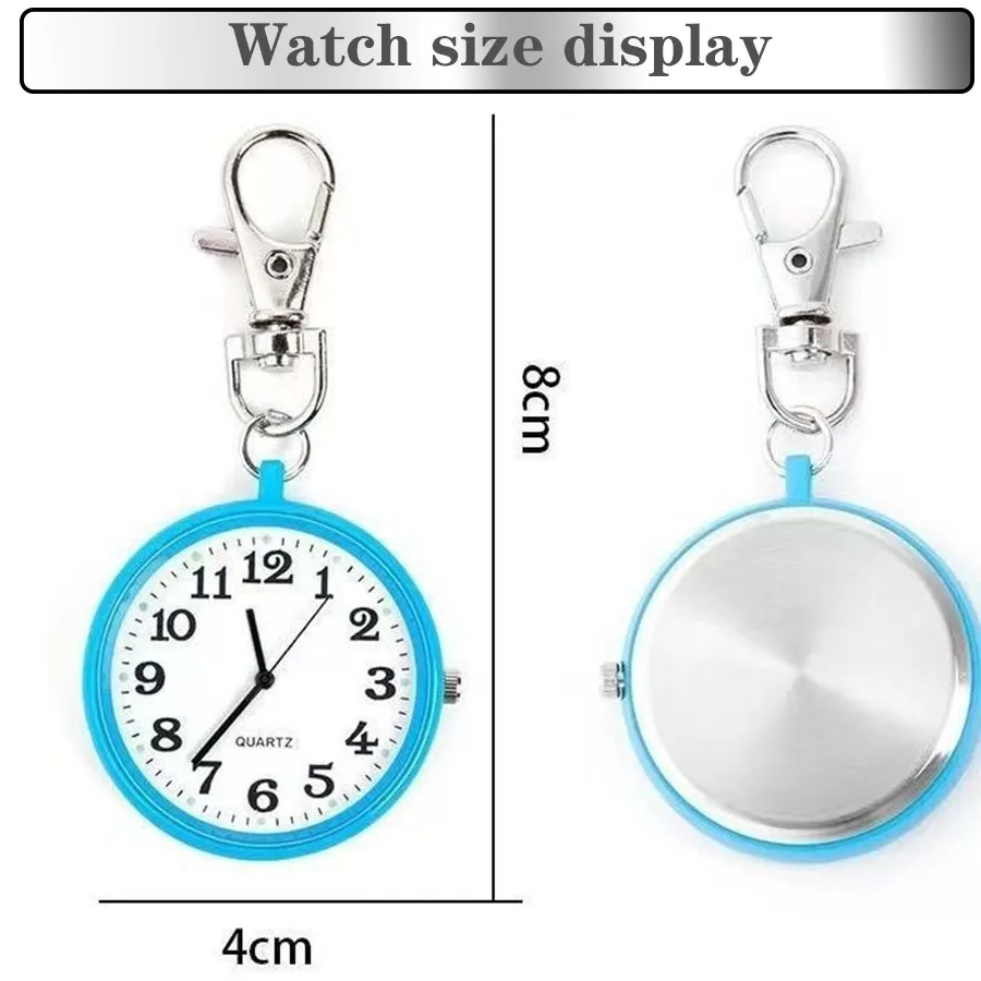 4/5 pcs Electronic Pocket Watch LED Keychain Nurse Pocket Watch Digital Watch for Student Backpacks Keys Pendant Timepiece