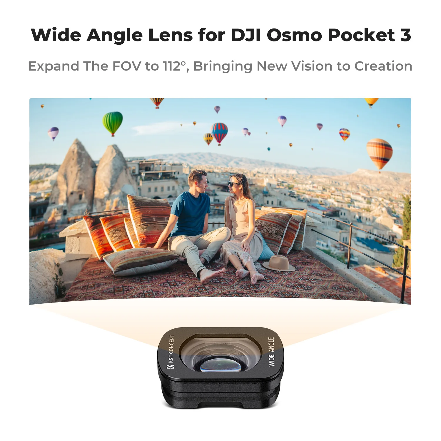 K&F Concept Wide-angle Enlarging Filter for DJI OSMO Pocket 3 Magnetic Multi-coating Water Proof Action Camera Lens Filter