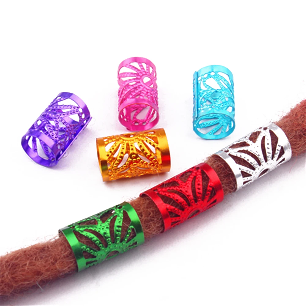 10/20/30pcs 10x15mm Colorful Beads Spiral Hairpin Hair Braids Dreadlock Bead Hair Braid Rings Cuff Clips Headdress Accessories