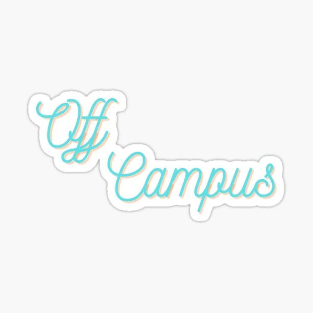 Off Campus Sticker for Laptop Decor Bedroom Car Cute Cartoon Art Fashionable Public Suitcase