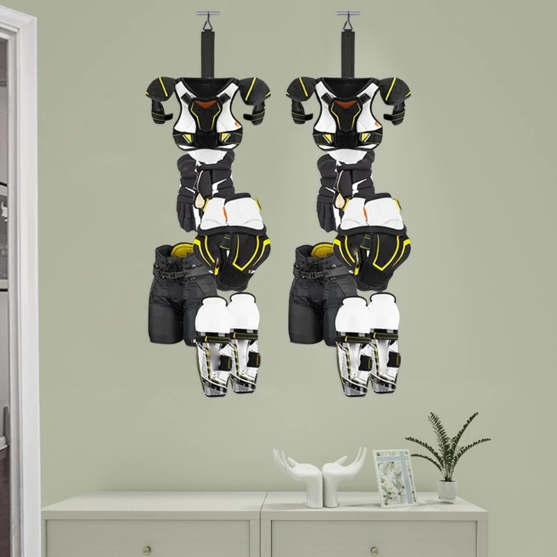 Hockey Equipment Hanger Portable Hanging Drying Rack Hanging Straps with 5 Hooks Dropship