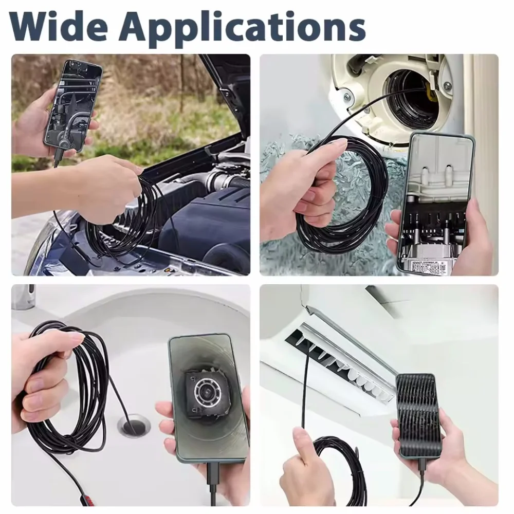 8mm 1080P Endoscope Automotive Boroscope Inspection Device Camera For Apple Iphone IOS Smart Phone Android Type C Cars Mobile - view 6