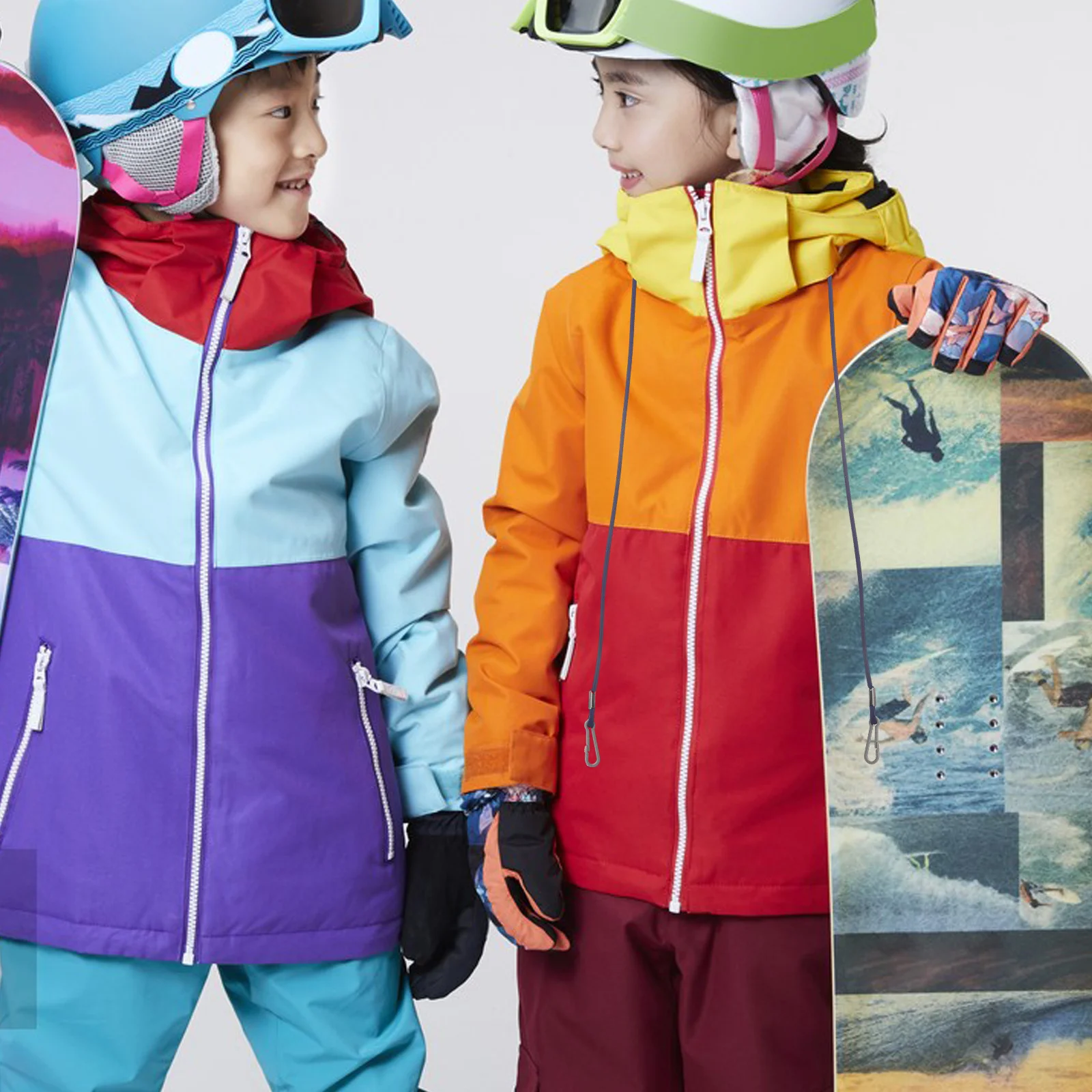 

2Pcs Elastic Mitten Clips Winter Glove Lanyards Adjustable Holder Straps Children Anti-Lost Rope Pink Blue Glove Clips