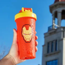 600ml Avengers peripheral Iron Man Hulk shaker cup household large-capacity protein powder plastic cup gym sports water cup gift