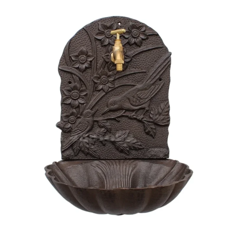 Imagem -02 - Parede de Ferro Fundido Rústico Lavatório Varanda Quintal Retrô Decoração de Parede Artesanato Decoração de Casa