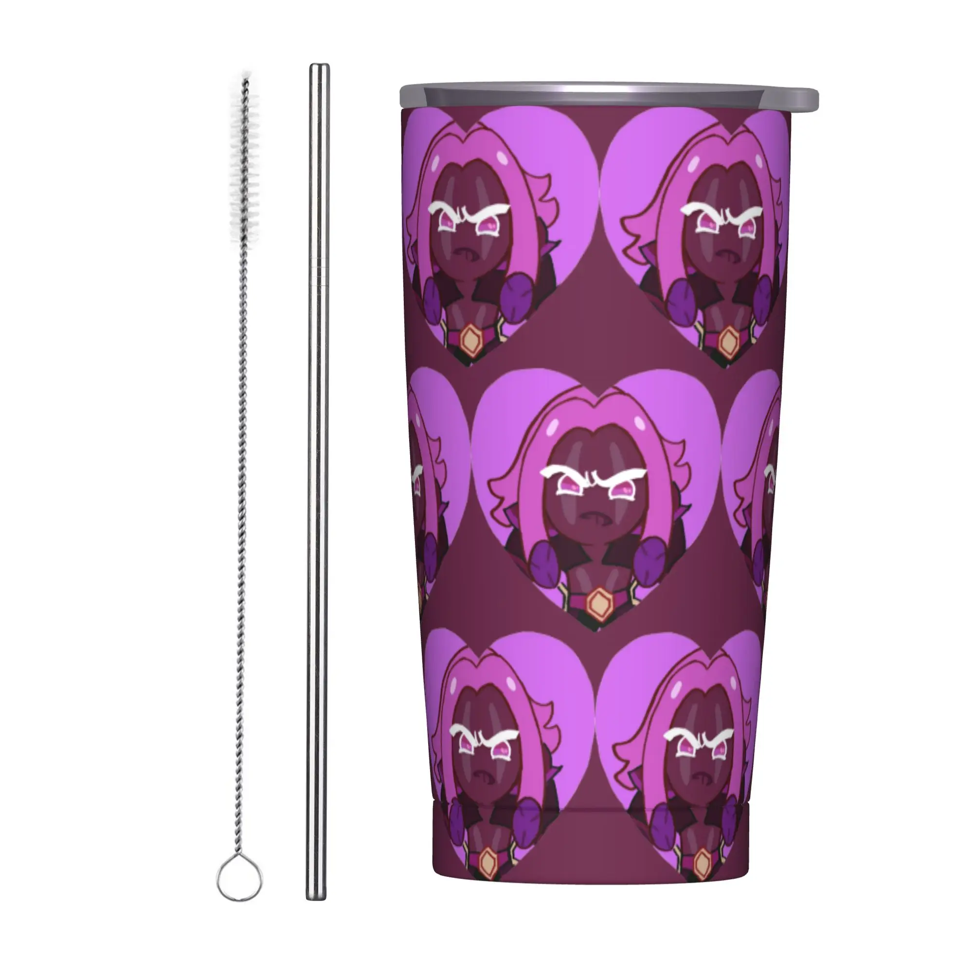 Purple Yam Cookies Runs Kingdoms Tumbler Vacuum Insulated  Thermal Cup with Lid Straw Travel Outdoor Mug Water Bottle, 20oz