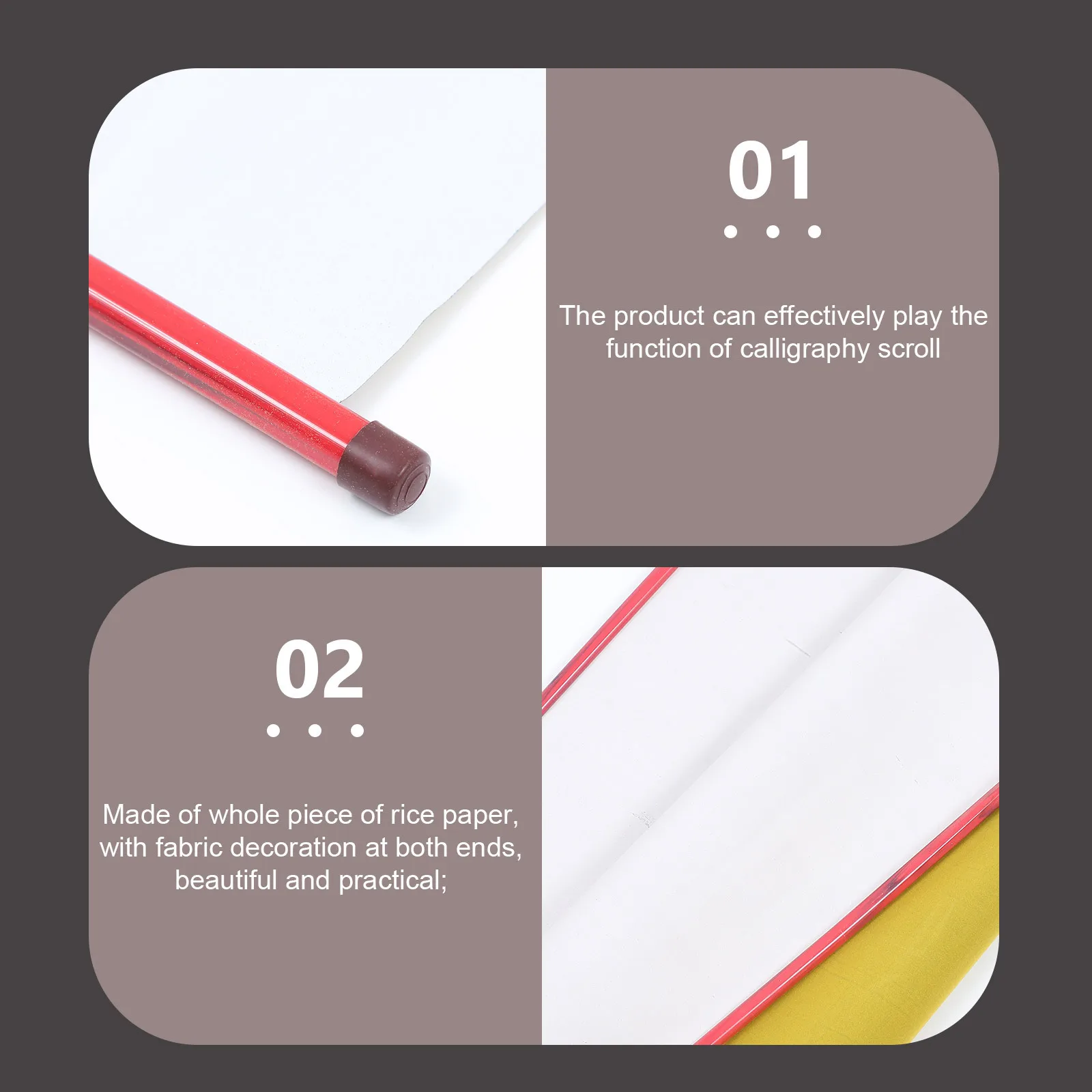 

2Pcs Chinese Calligraphy Scrolls Practice Sheets for Brush Writing and Ink Painting Water Absorbent Art Surface Ideal for Kanji