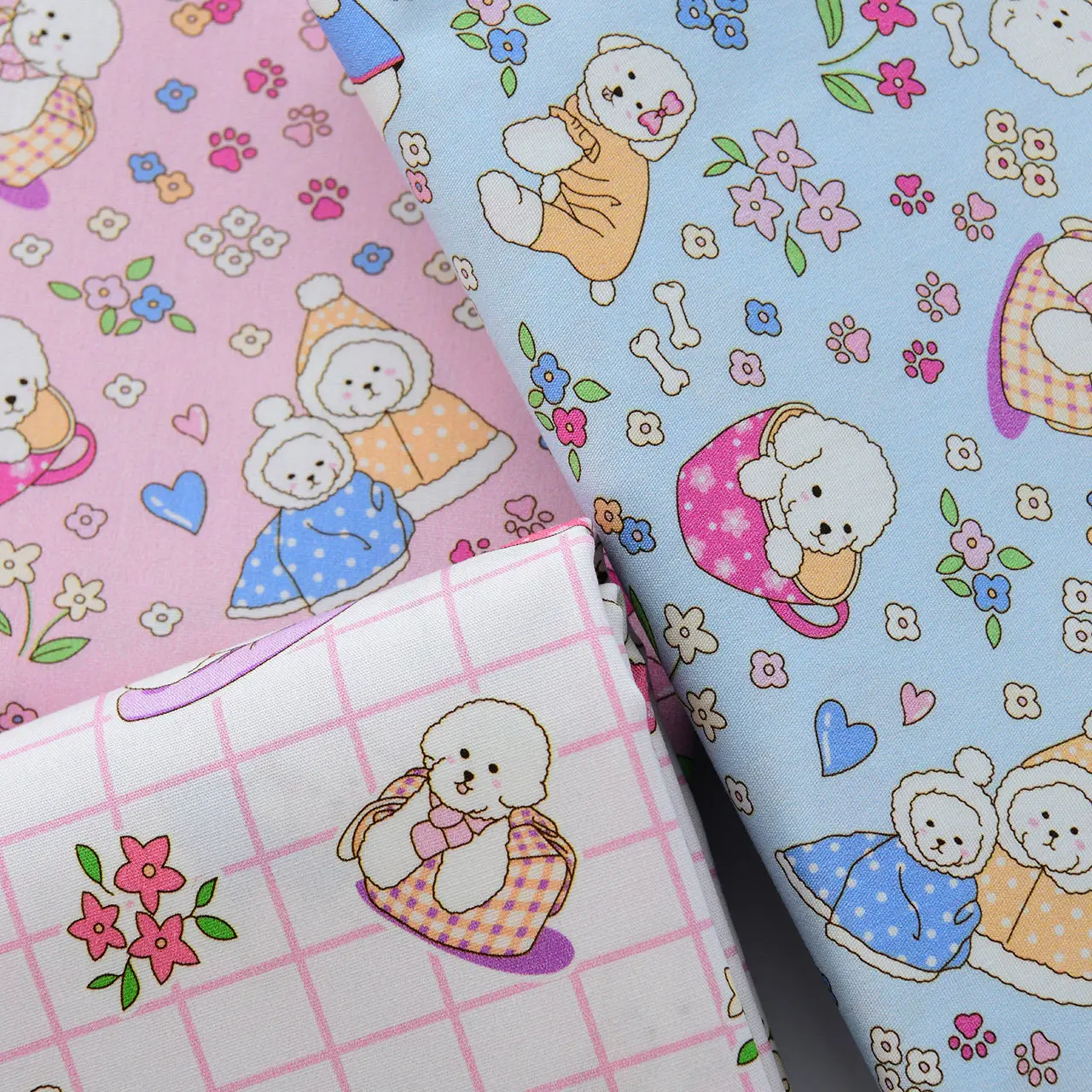 

50X145cm Pure Cotton Fabric Plain Weave Poplin Cloth Cartoon Printed for Handmade DIY Pet Clothing,dog House,Bear Baby Sewing