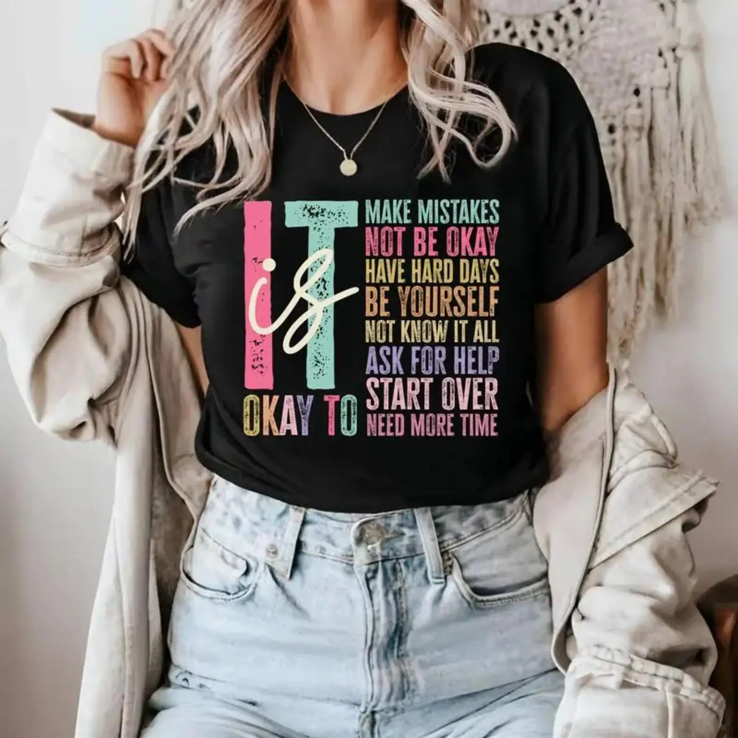 It's Okay To Make Mistakes Comfort Color Shirt, Special Education Teacher Shirts, Mental Health Tshirt, Back To School, Motivational Oversized Tee