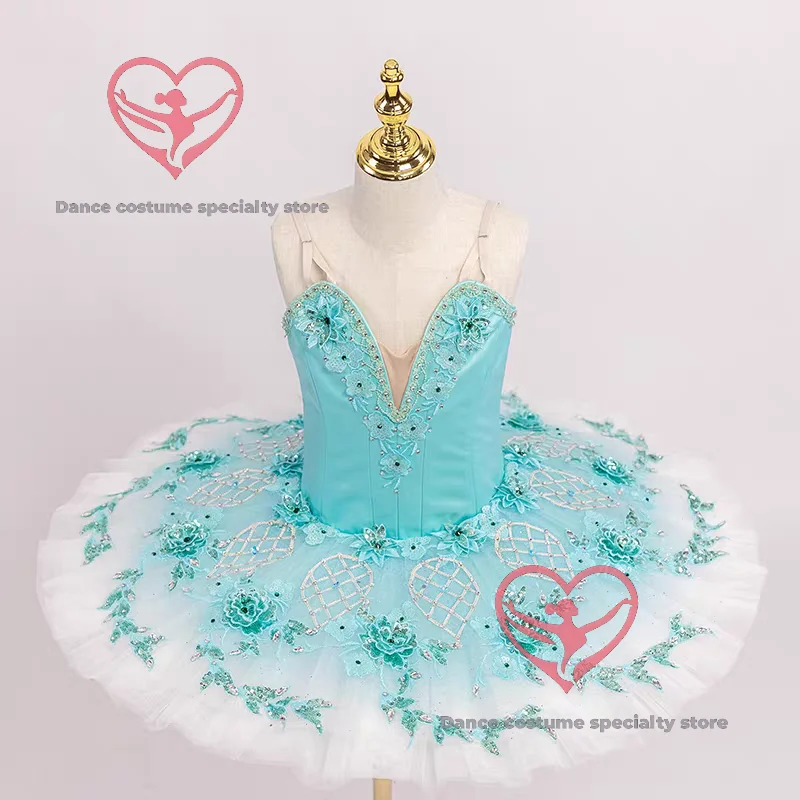 

Балетное платье-пачка с градиентной вышивкой Lake Blue для взрослых и детей, по индивидуальному заказу для выступлений