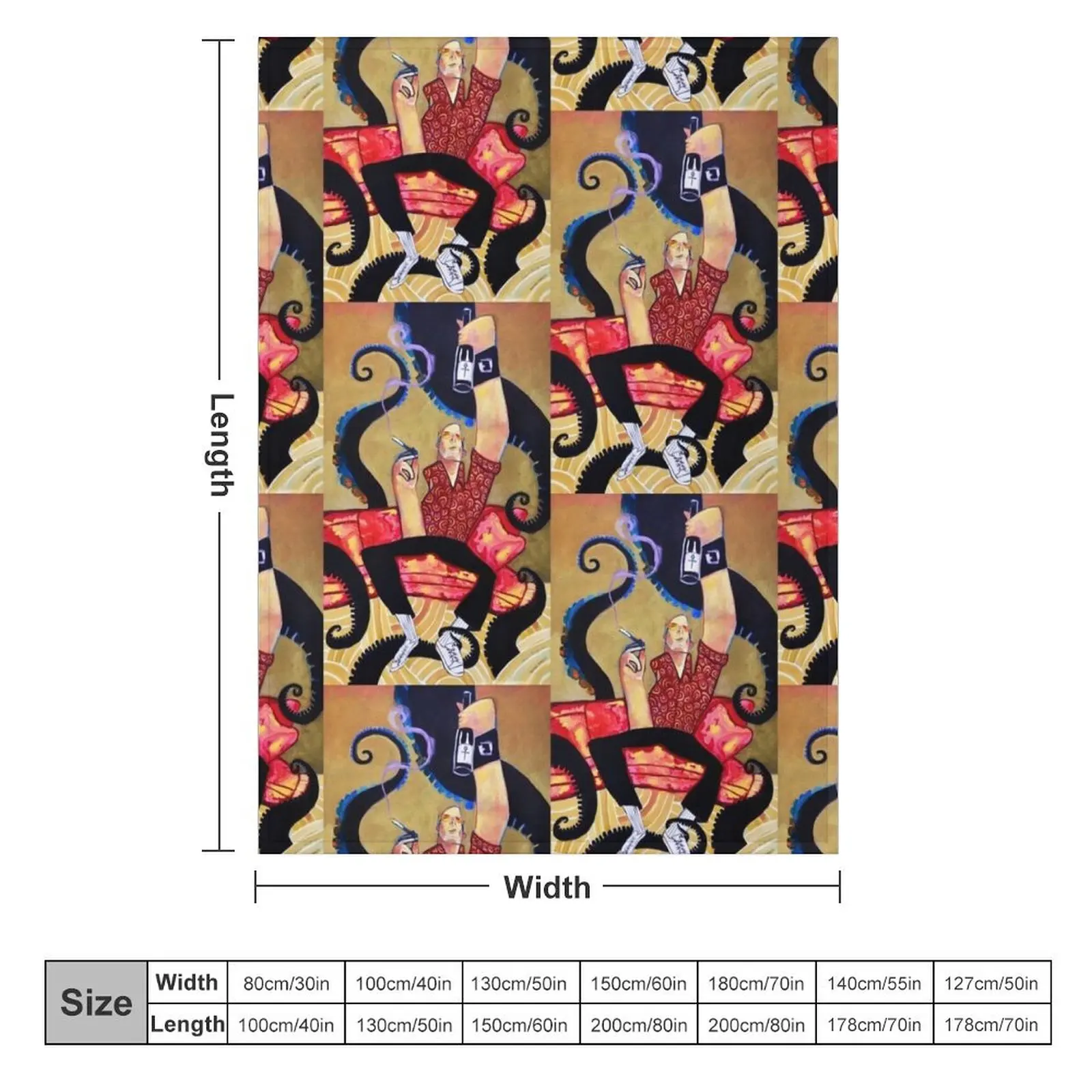 Hunter S Thompson Fear and Loathing Art Throw Blanket For Baby Luxury cosplay anime Blankets