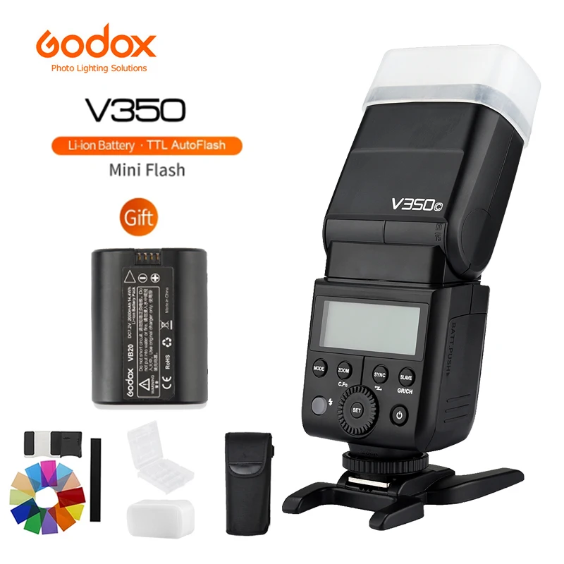 

Godox V350 Camera Flash Lamp V350S/F/C/N/O Suitable for Sony Fuji Canon Nikon Olympus Micro Single DSLR Camera Flash