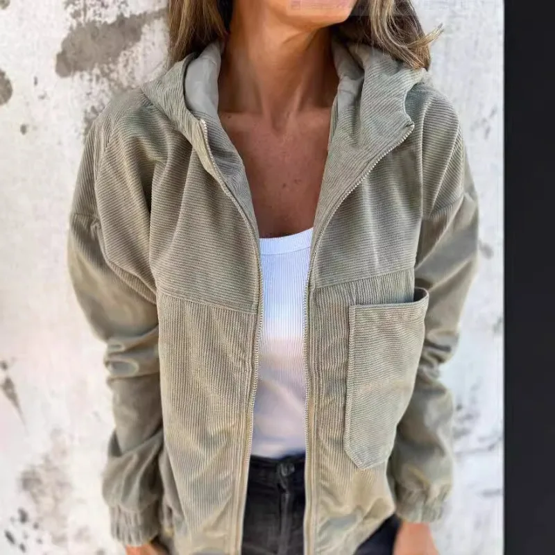 Oversized Women's Hooded Jackets Casual Trendy Long Sleeve Pockets Zip Up Coat Fall Winter Solid Color Harajuku Hoodie Jacket